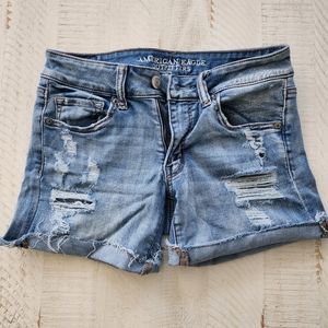 American Eagle Women's Destroyed Denim Shorts